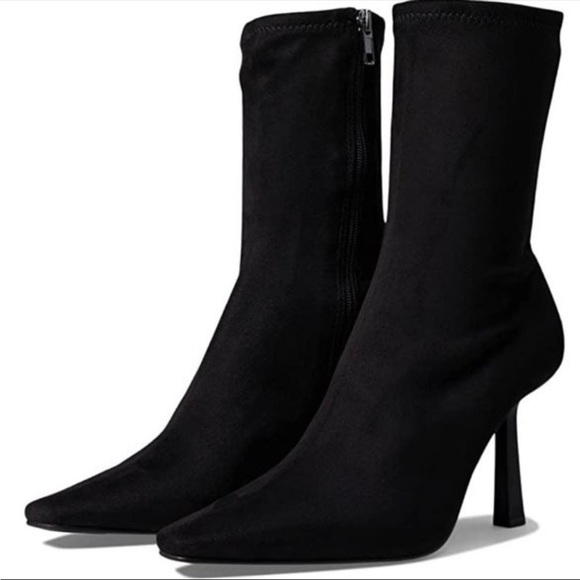 Steve Madden Shoes - Steve Madden Vakay Black Suede Stilleto Heeled Boots New  With Box Womans